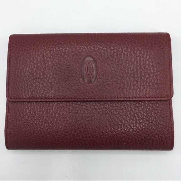 Cartier Handbags - [CARTIER] Bordeaux Tri-fold Wallet w Coin Purse